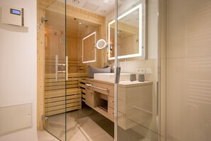 Douche, serviettes fournies