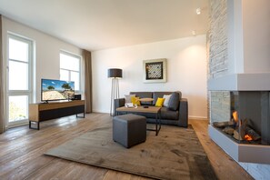 Télévision, cheminée