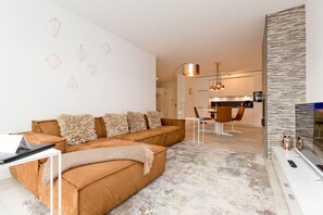 TV, fireplace - Dünenresidenz Heringsdorf, App. 16 (Heringsdorf)