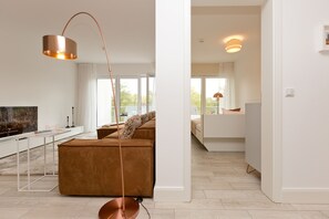 TV, fireplace - Dünenresidenz Heringsdorf, App. 16 (Heringsdorf)