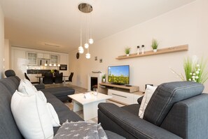Fernseher, Kamin