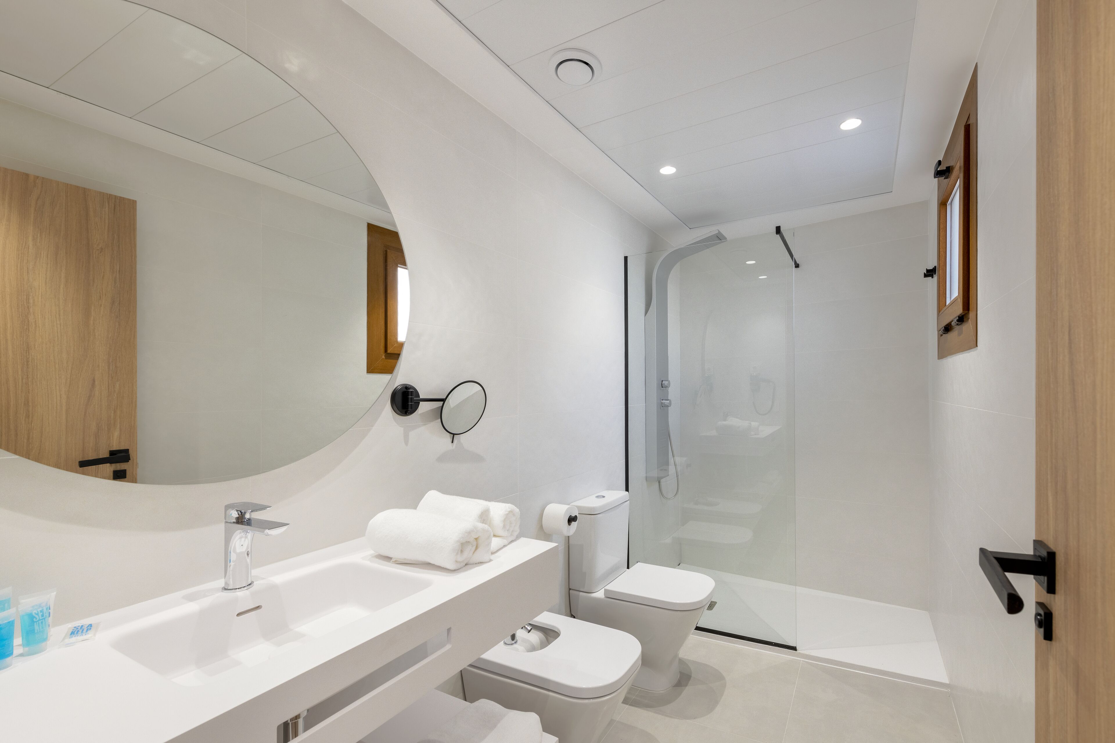 free toiletries, hair dryer, towels, soap