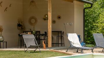 Piscine extérieure, piscine chauffée