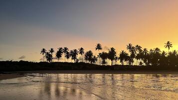 On the beach, white sand, 3 beach bars