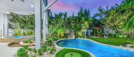 Outdoor pool, a heated pool