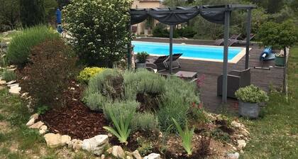 Barjac Villa Pastis - Gîte with swimming pool and view of the Cévennes mountains