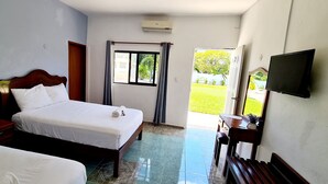 Deluxe Double Room, 2 Double Beds, Patio, Garden View | Hypo-allergenic bedding, soundproofing, free WiFi, bed sheets