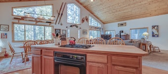 Relax and cozy-in with friends at this spacious Graeagle cabin