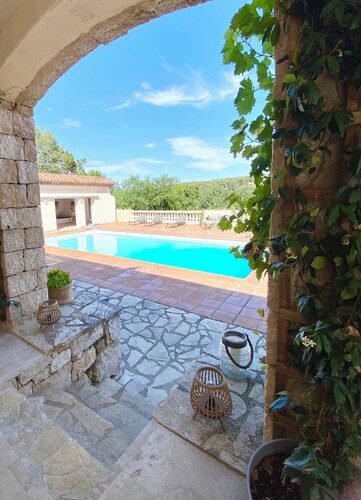 Peaceful 5 Bedroom Villa with a studio pool house and large pool.