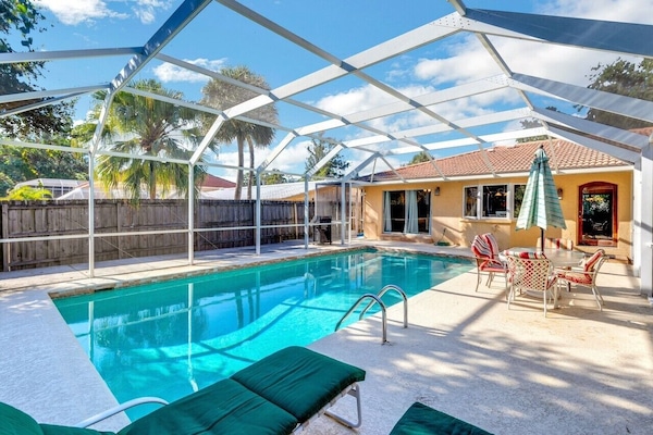 Salt water heated pool