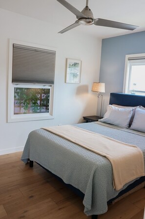 1 bedroom, desk, iron/ironing board, travel cot