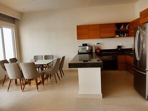 Deluxe Apartment | Private kitchen | Oven, blender, cookware/dishes/utensils, freezer - Bliss at Puerto Aventuras (Xpu-Ha)