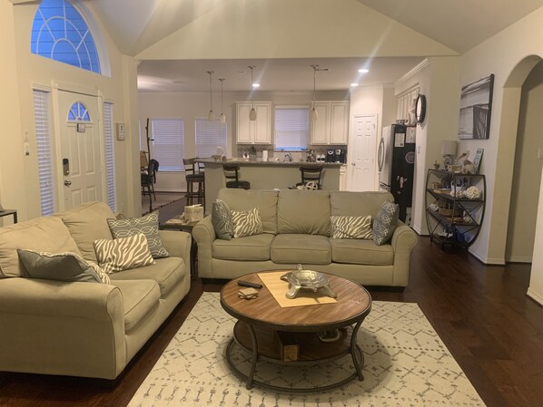 Smart TV, chimenea y libros 