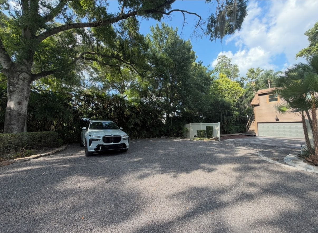 My private parking lot, you’ll park here, dead end quiet street 