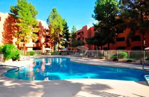 Outdoor pool, a heated pool - REMODELED Condo - Sangria Skies - quiet Anasazi Village - close to golf, dining (Phoenix)