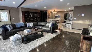 Smart TV, video games, ping pong, stereo