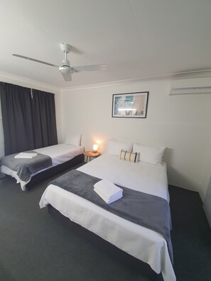 Twin Room | Laptop workspace, blackout curtains, iron/ironing board, free WiFi - Sun City Motel (Bundaberg North)