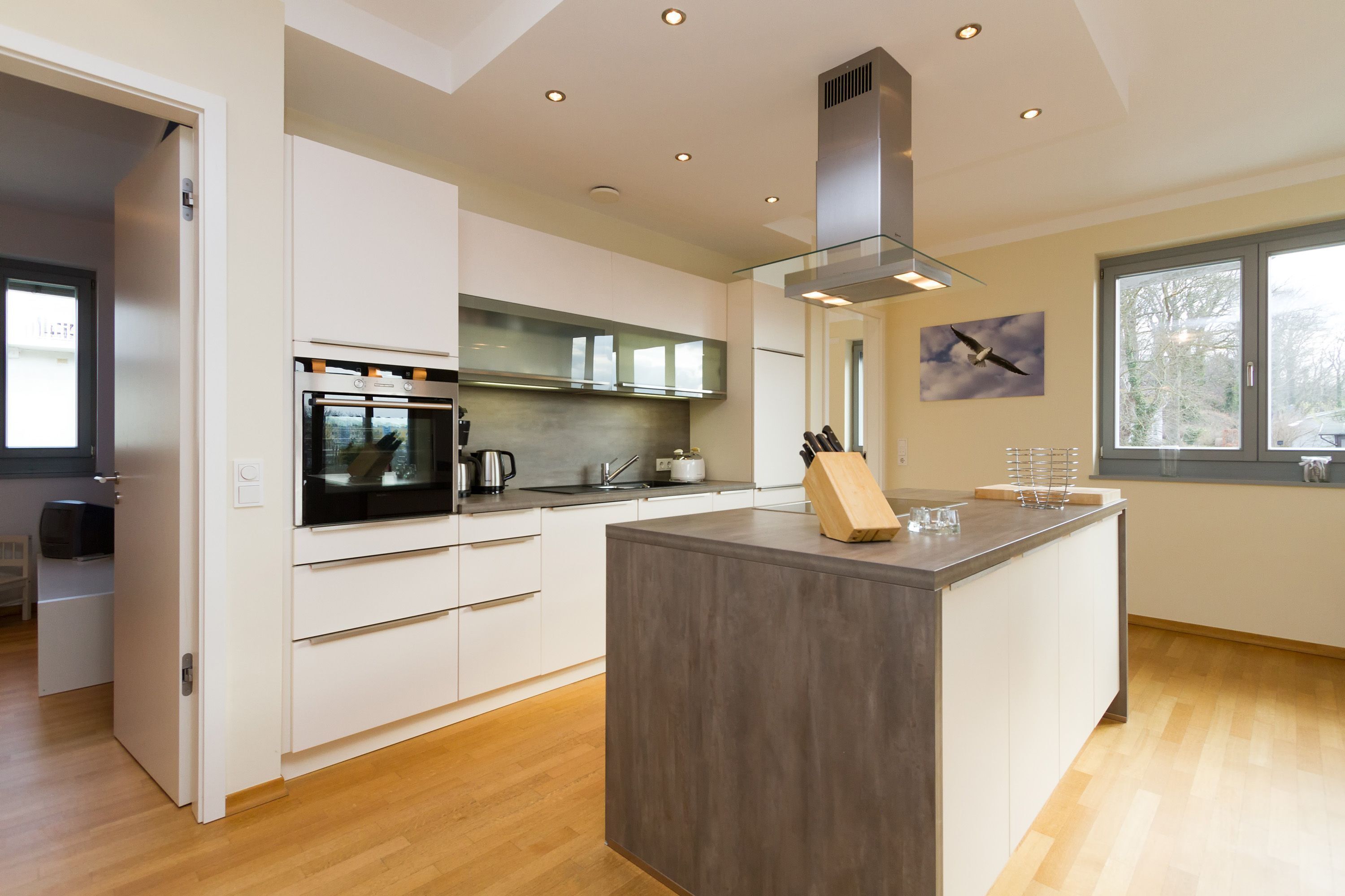 Fridge, oven, dishwasher, coffee/tea maker