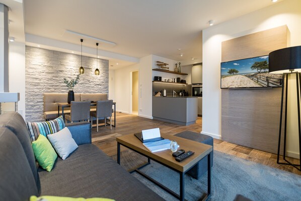 TV, fireplace - Beachhouse Bansin, App. 18 (Heringsdorf)