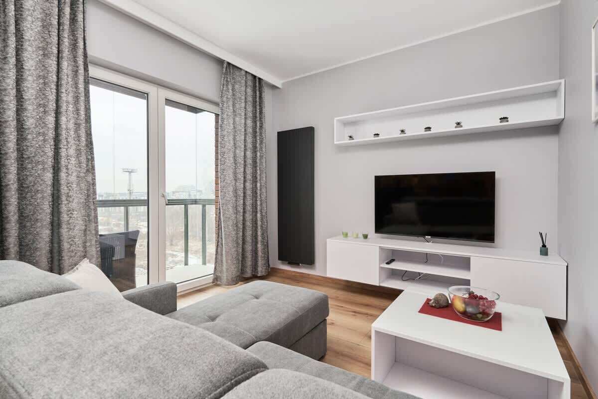 Een flatscreentelevisie