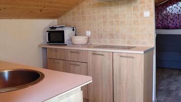 Réfrigérateur, micro-ondes, plaque de cuisson, lave-vaisselle