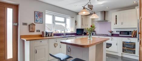 Microwave, oven, dishwasher, high chair