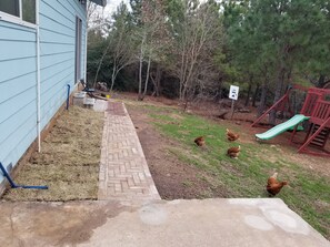 Terrace/patio - Lost Pines Lake House near Bastrop State Park and Buescher State Park.. (Smithville)
