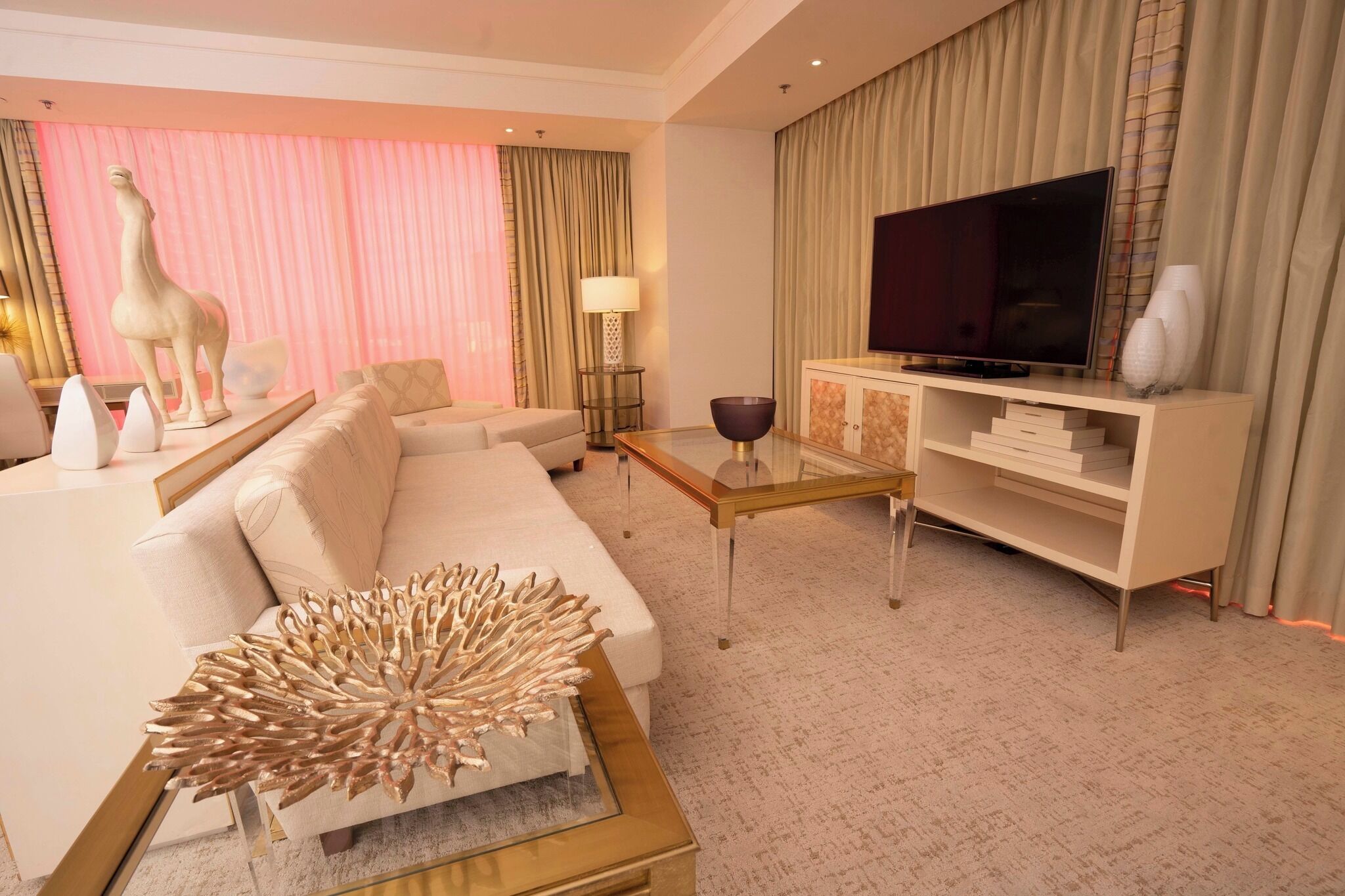 luxury penthouse | living area | 42-inch flat-screen tv with satellite channels, tv
