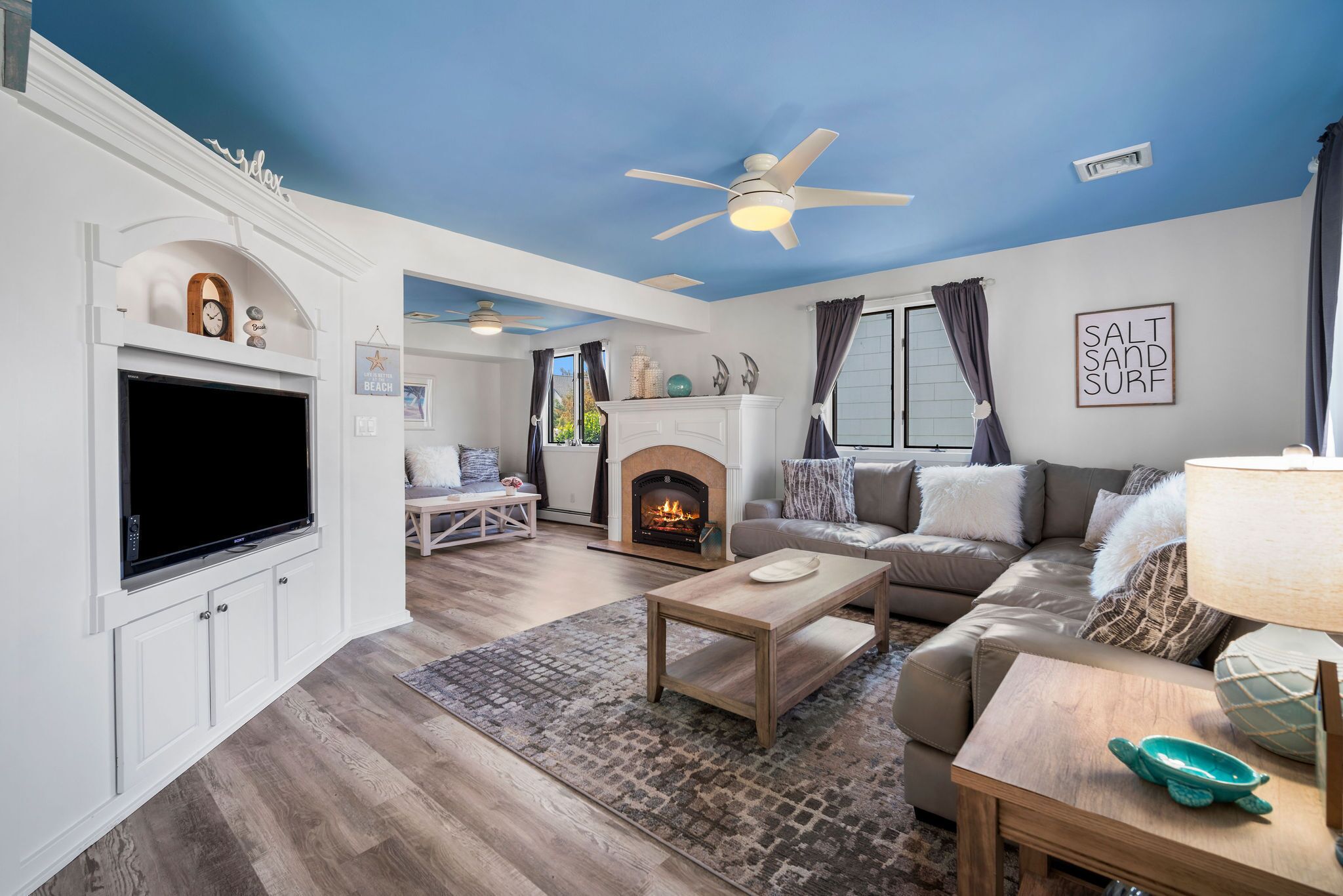 Smart TV, fireplace, video games