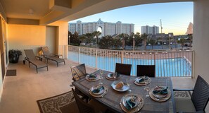 Outdoor dining - 3B/2B Condo with Amazing Resort Pool View (Destin)