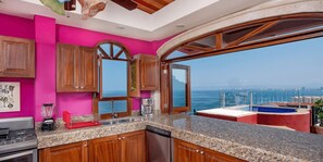Fridge, microwave, oven, stovetop - Rooftop 1-BR Penthouse Ocean & Sunset Views and Private Hot Tub at Luxury Resort (Puerto Vallarta)