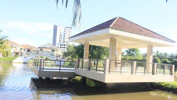 Outdoor banquet area