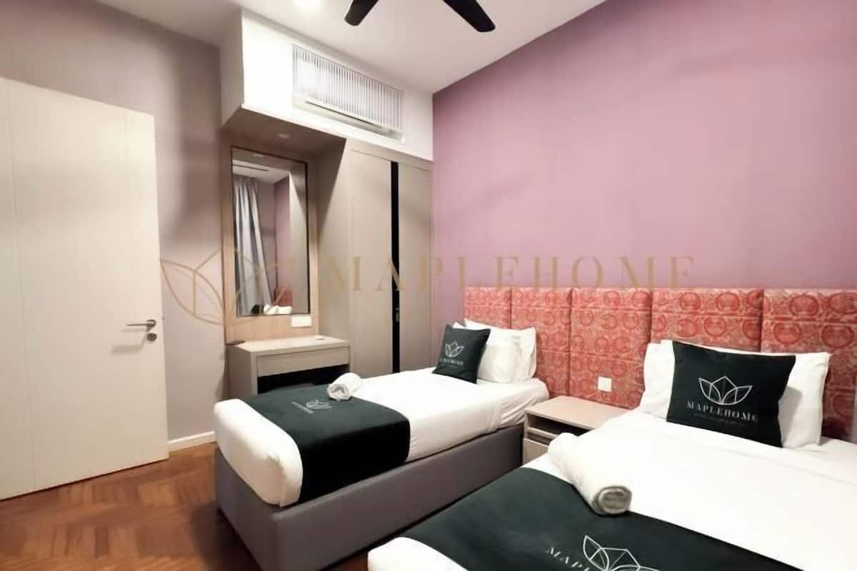 Blackout curtains, iron/ironing board, free WiFi, bed sheets