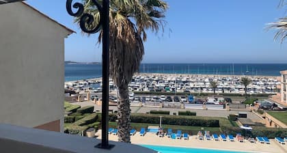 T3 - 3* vue mer, ascenseur, 6 pers 2 ch, 2 sdb, Wifi, parking , clim, piscine