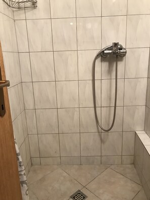Dusche, Haartrockner, HandtĂŒcher, Seife