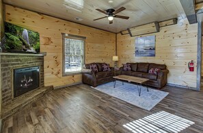 Smart TV, fireplace, video games, Hulu