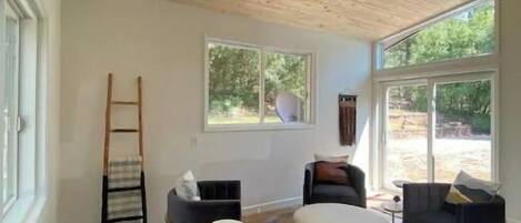 TV connectée, cheminée, table de tennis de table