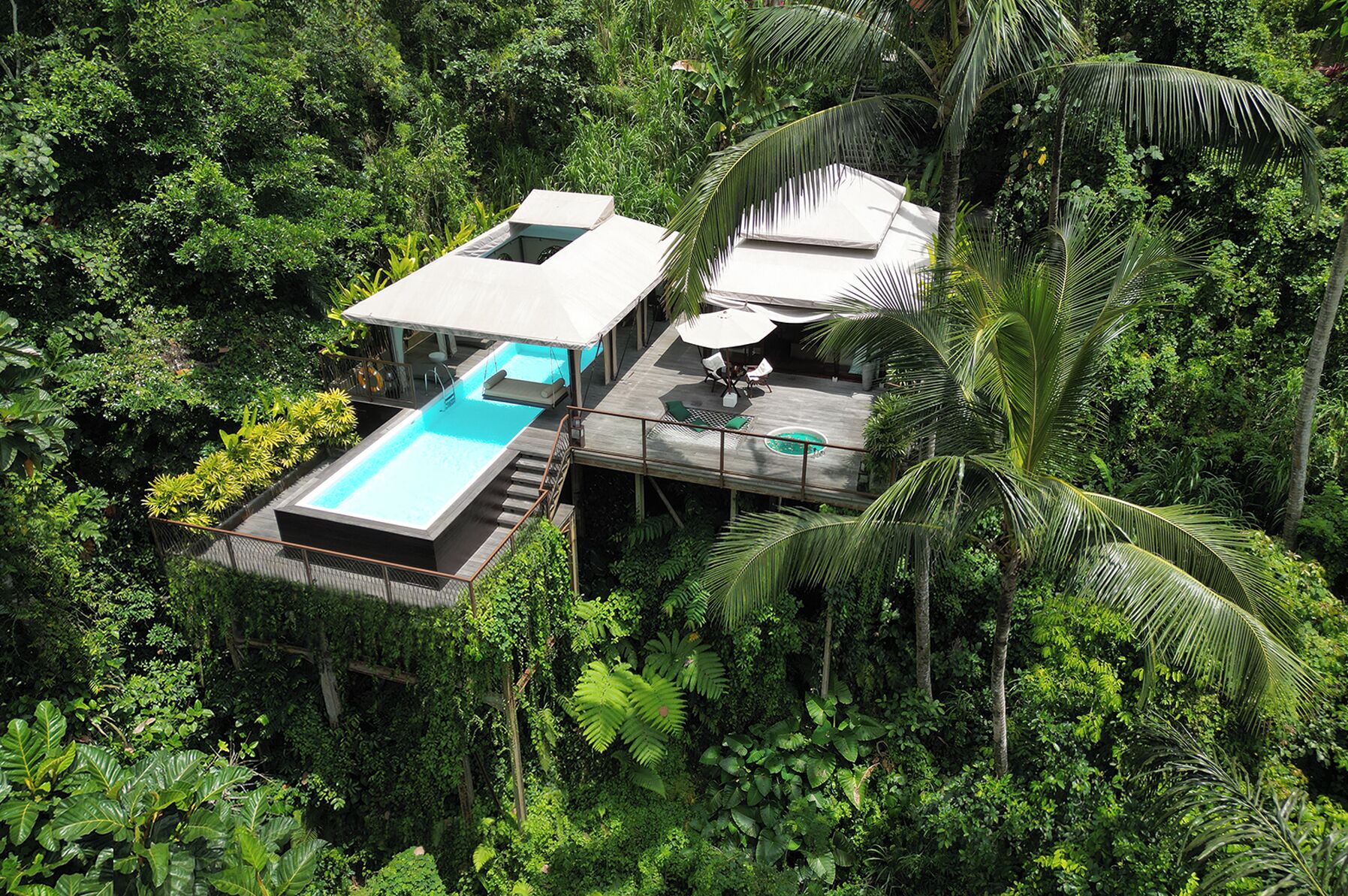 Habitación (Jungle Infinity Pool Lodge - Adults) | Ropa de cama de alta calidad, colchones con acolchado adicional, minibar