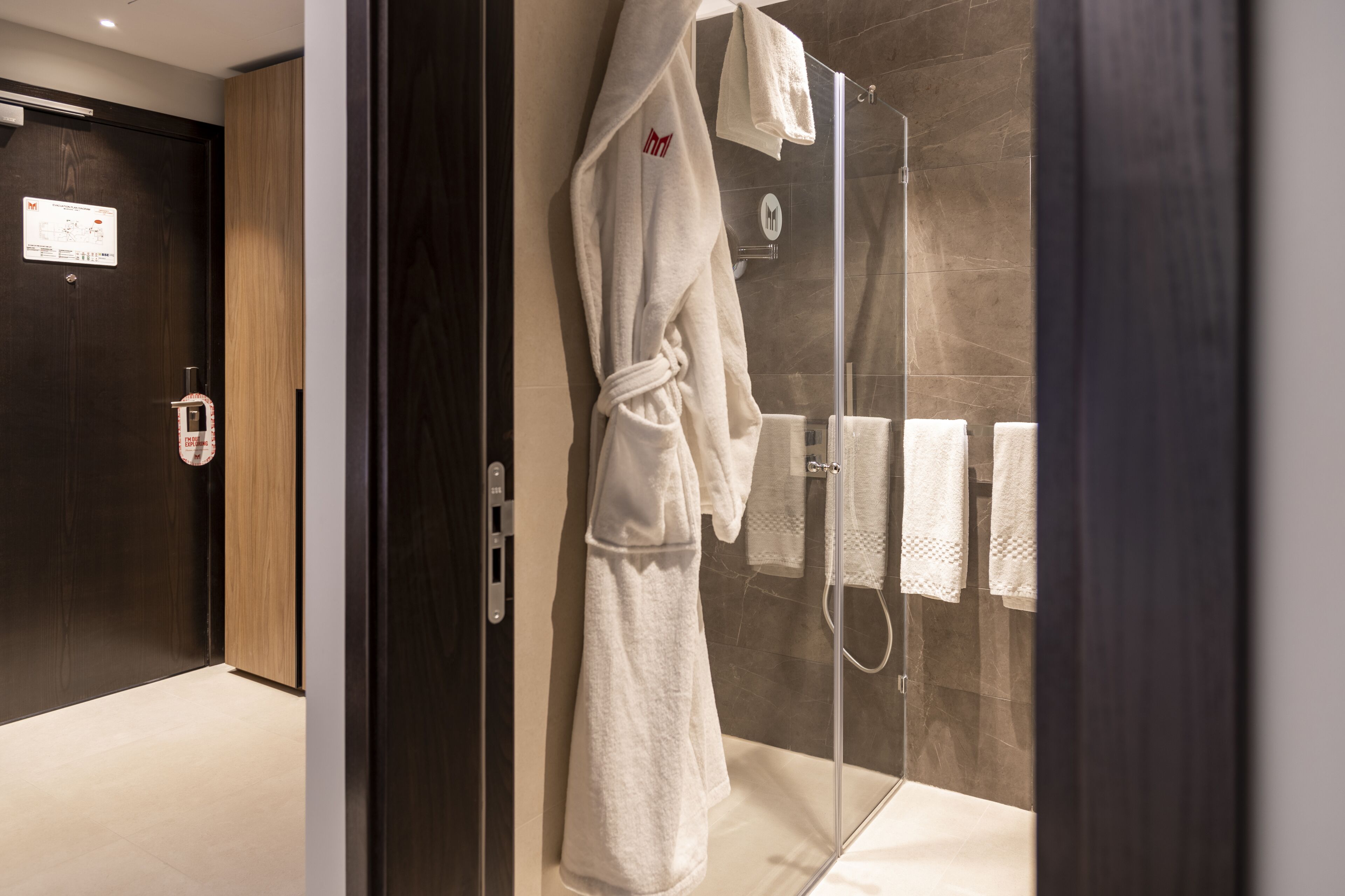 free toiletries, hair dryer, slippers, towels