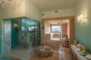 Sauna, hot tub, steam room, massages