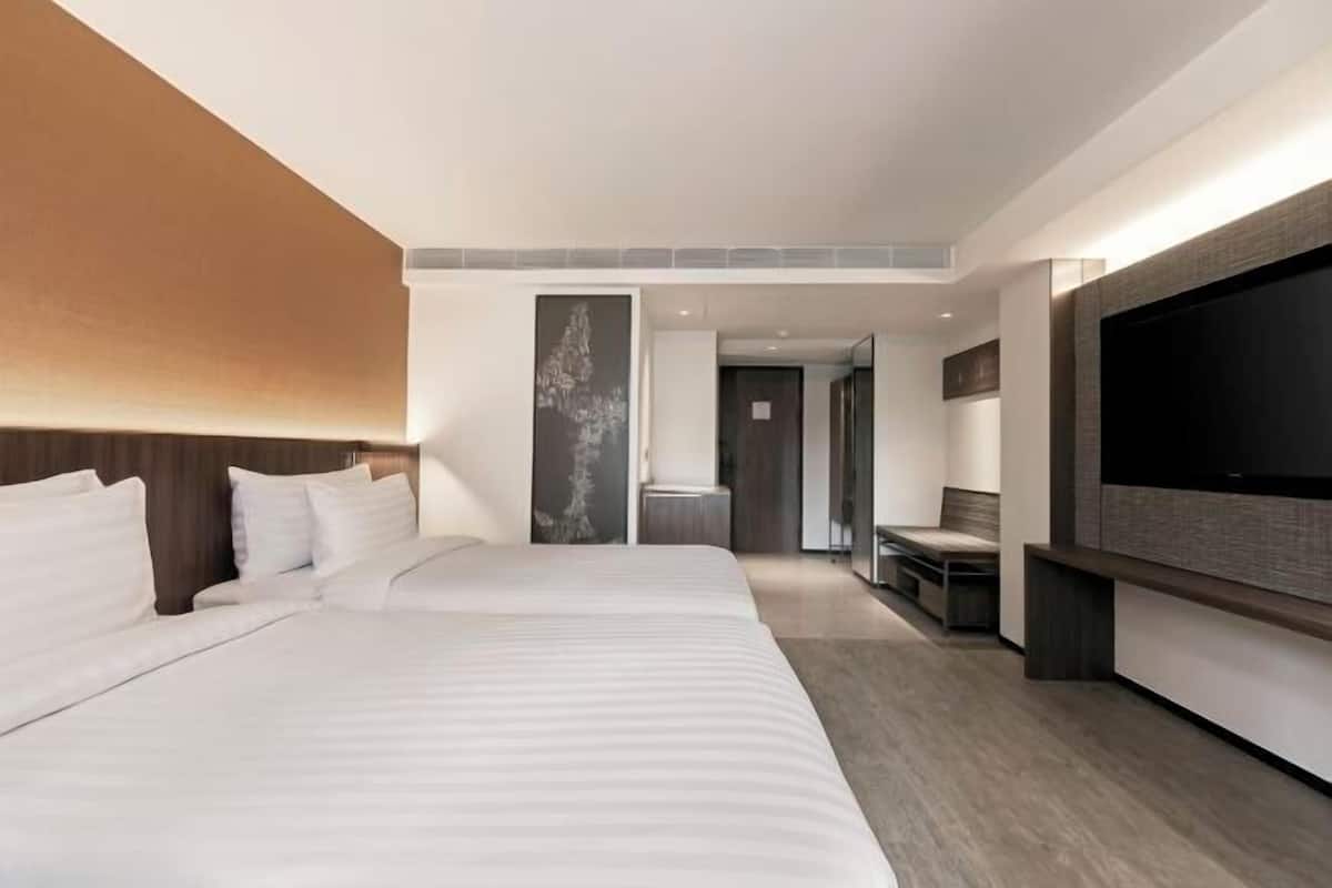 In-room safe, desk, laptop workspace, blackout curtains