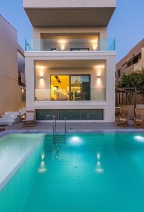 Pool - Villa Amelia I Free mini van & private pool (Chania)