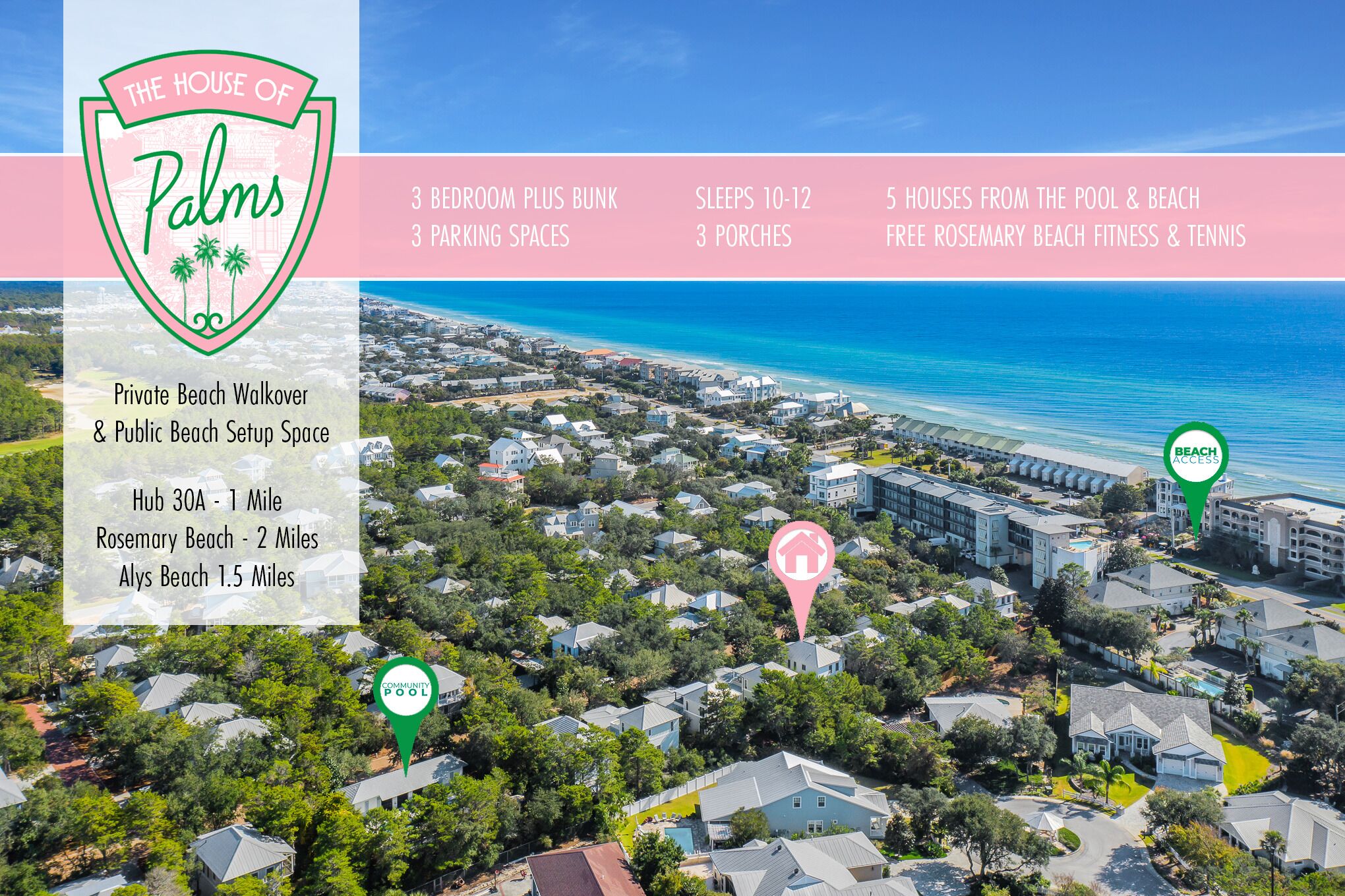House of Palms - Includes Backpack Beach Chairs, Bikes & Complimentary Fitness/Tennis