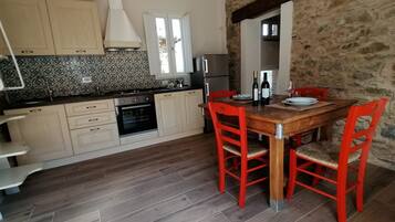 Jääkaappi, uuni, liesi, kahvin-/teenkeitin