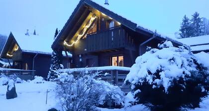 Cosy chalet with breathtaking views of the pond and valley in the Vosges mountains
