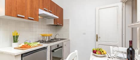 Family Apartment, Multiple Bedrooms (Domos Pintadas Apt. 4 Porto Rotondo) | Private kitchenette | Fridge, oven, stovetop, electric kettle
