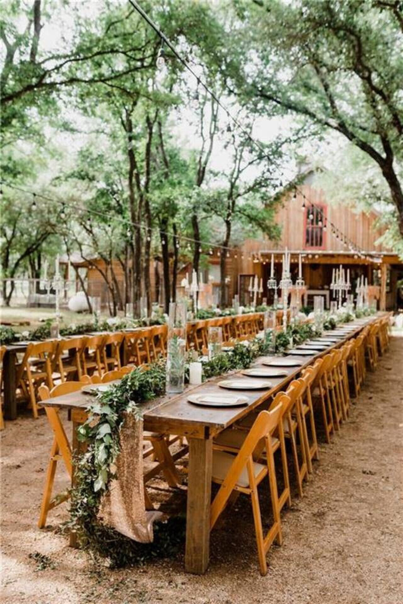 Outdoor banquet area