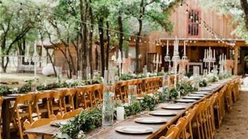 Outdoor banquet area