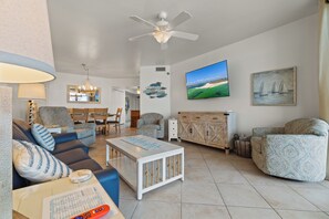 Smart TV, DVD player, books