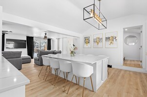 Family Chalet, Roll-in Shower, Hot Tub | Private kitchen | Mini-fridge, microwave, stovetop, dishwasher